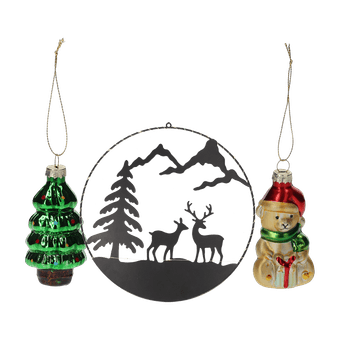 Kerstring met ledverlichting of ornamenten 